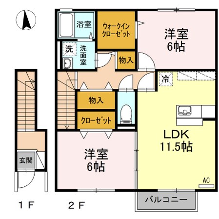 ソシアドミール B棟の物件間取画像